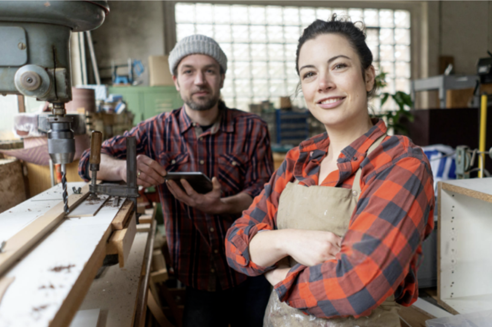 Coworkers in the workshop