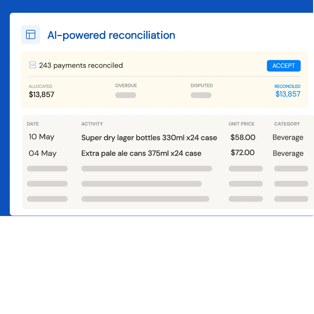 Illustration of Reconciliation dashboard for Opypro