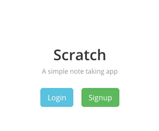 Notes login page