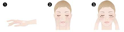 PH How to use eye cream - step 1-2-3