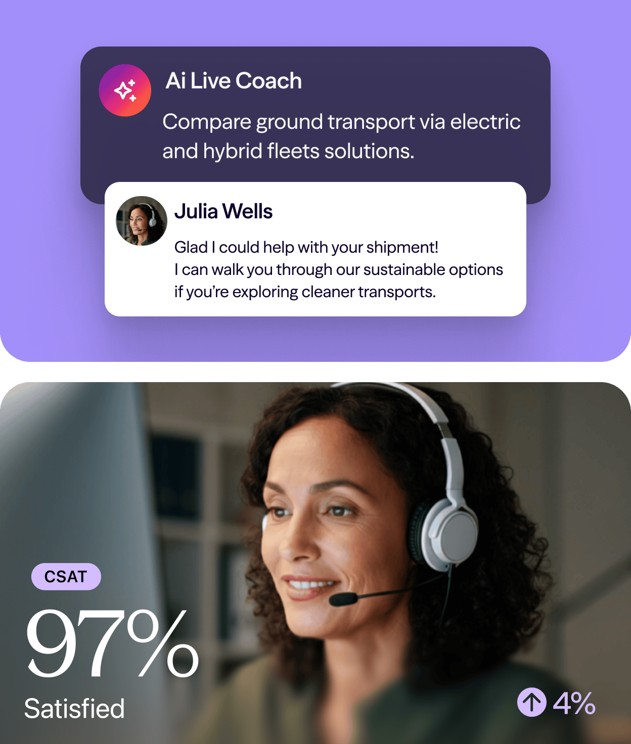 Hero image blended contact center with Ai Live Coach