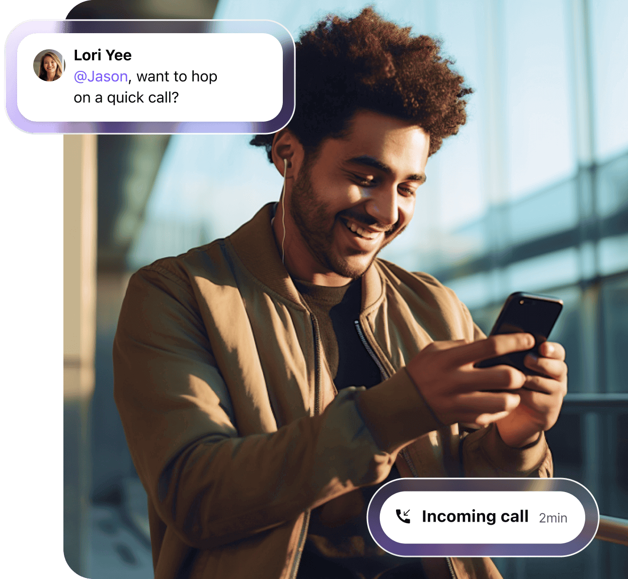 A person using a mobile device