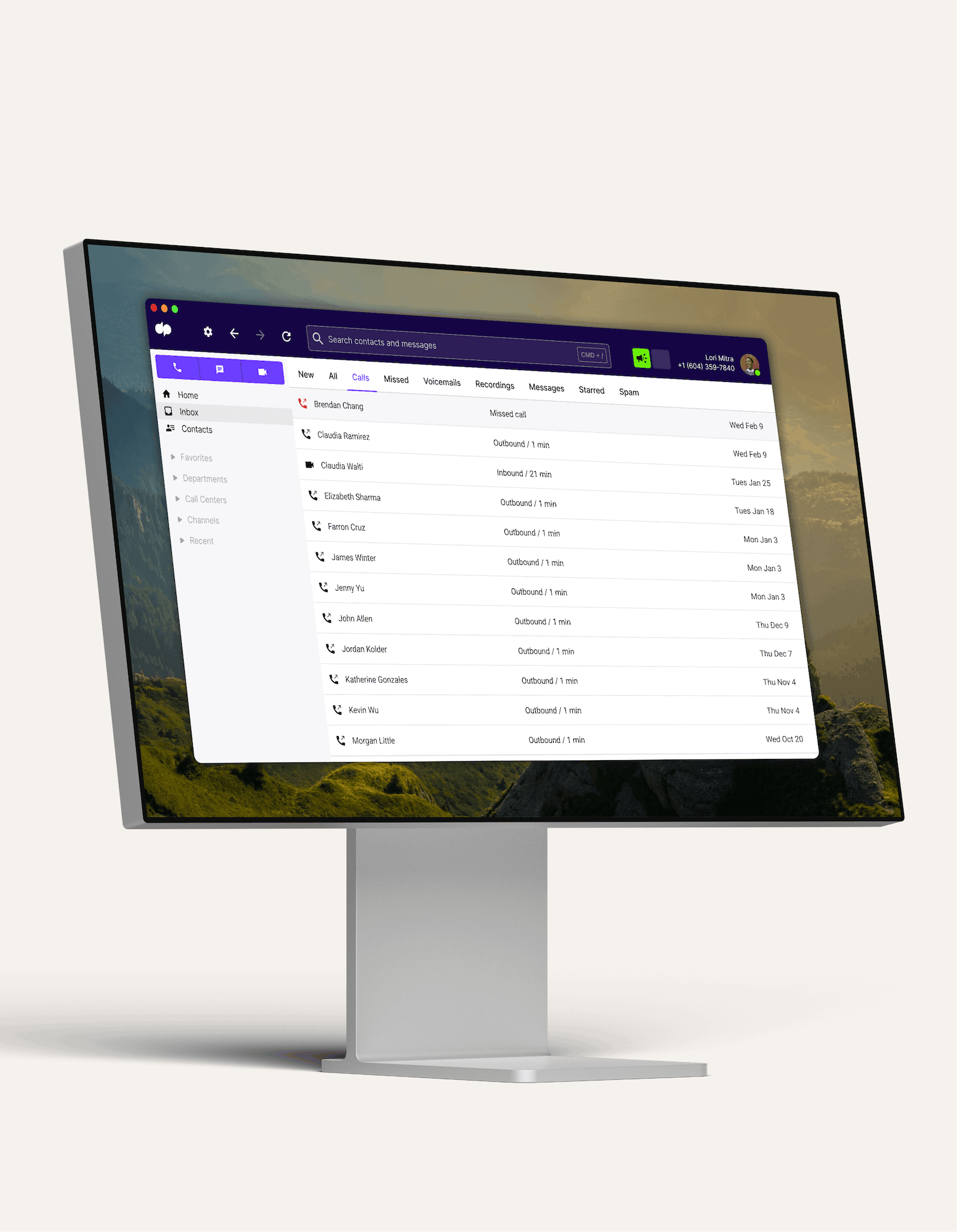 Computer screen showing Dialpad's call masking feature