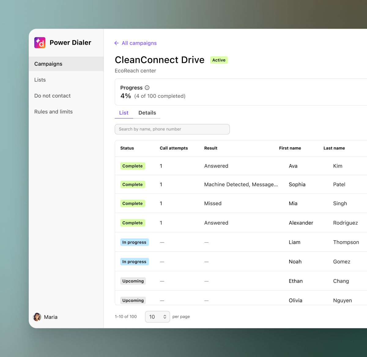 Power Dialer Header