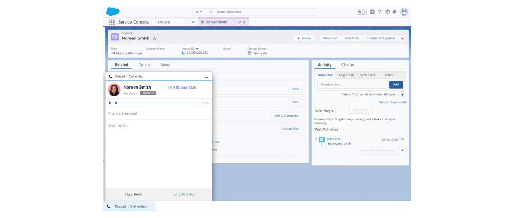 Post call logging in Salesforce