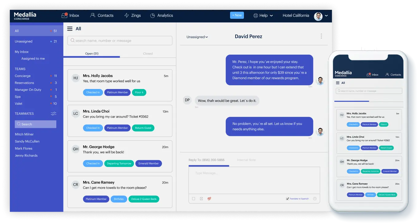 Medallia Concierge screenshot