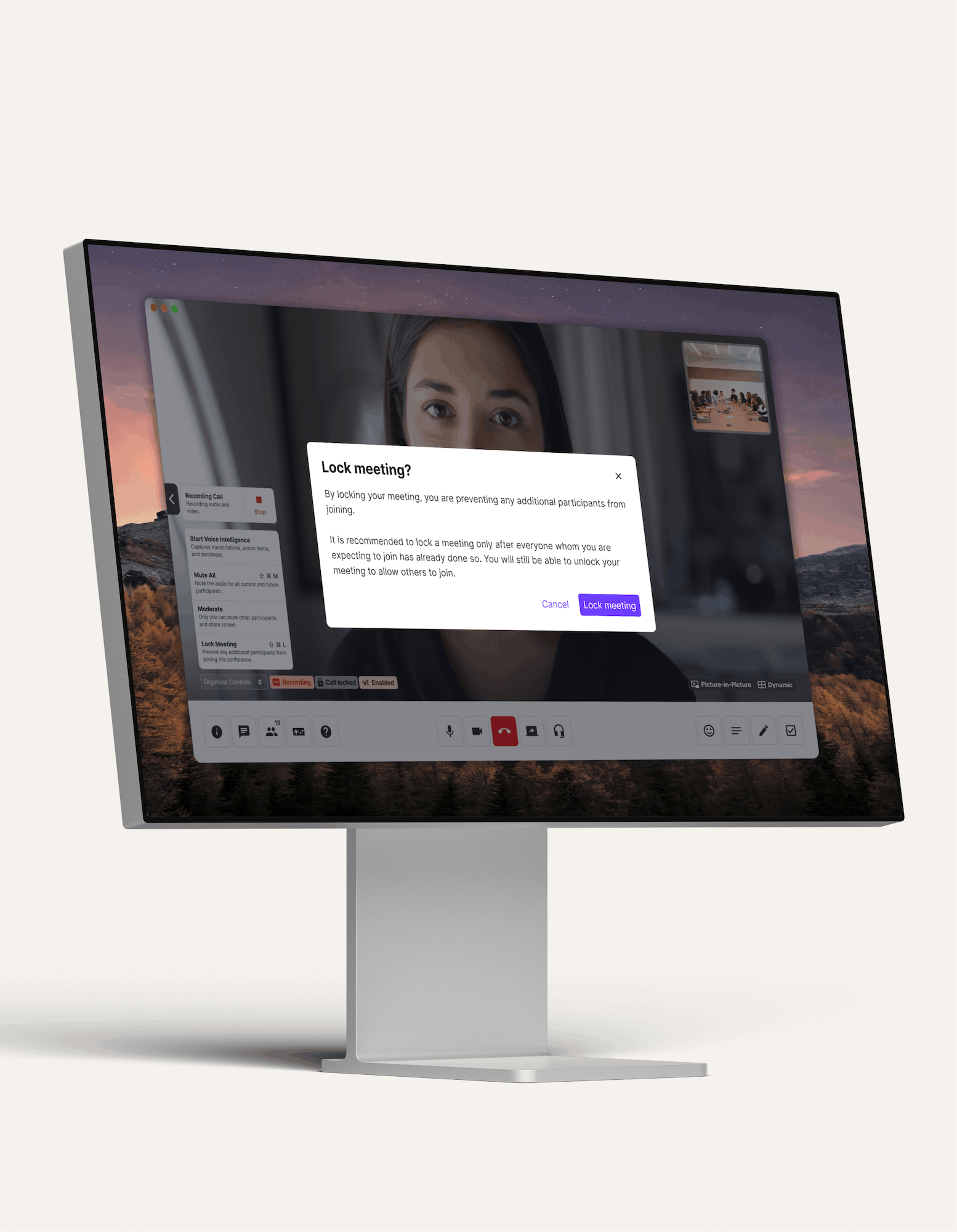 monitor showing dialpad interface