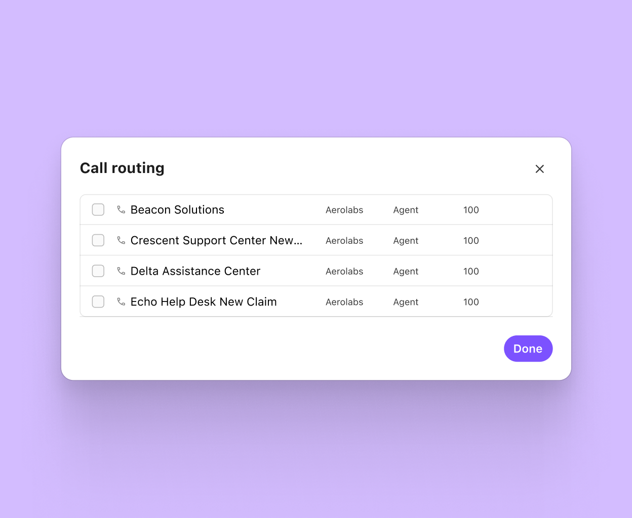 Screenshot of setting up call routing on Dialpad