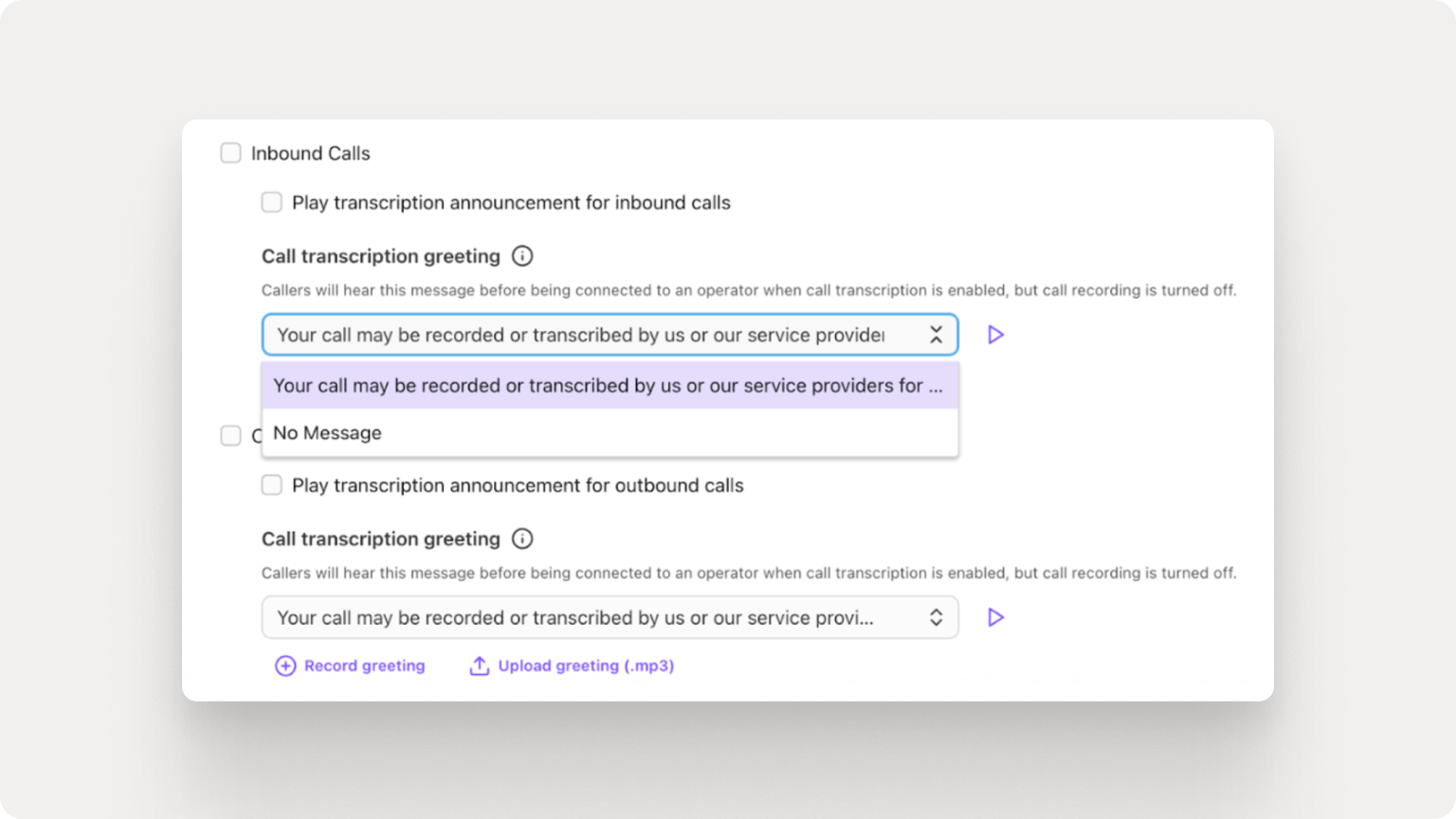 47. Improved default greeting for enhanced compliance!