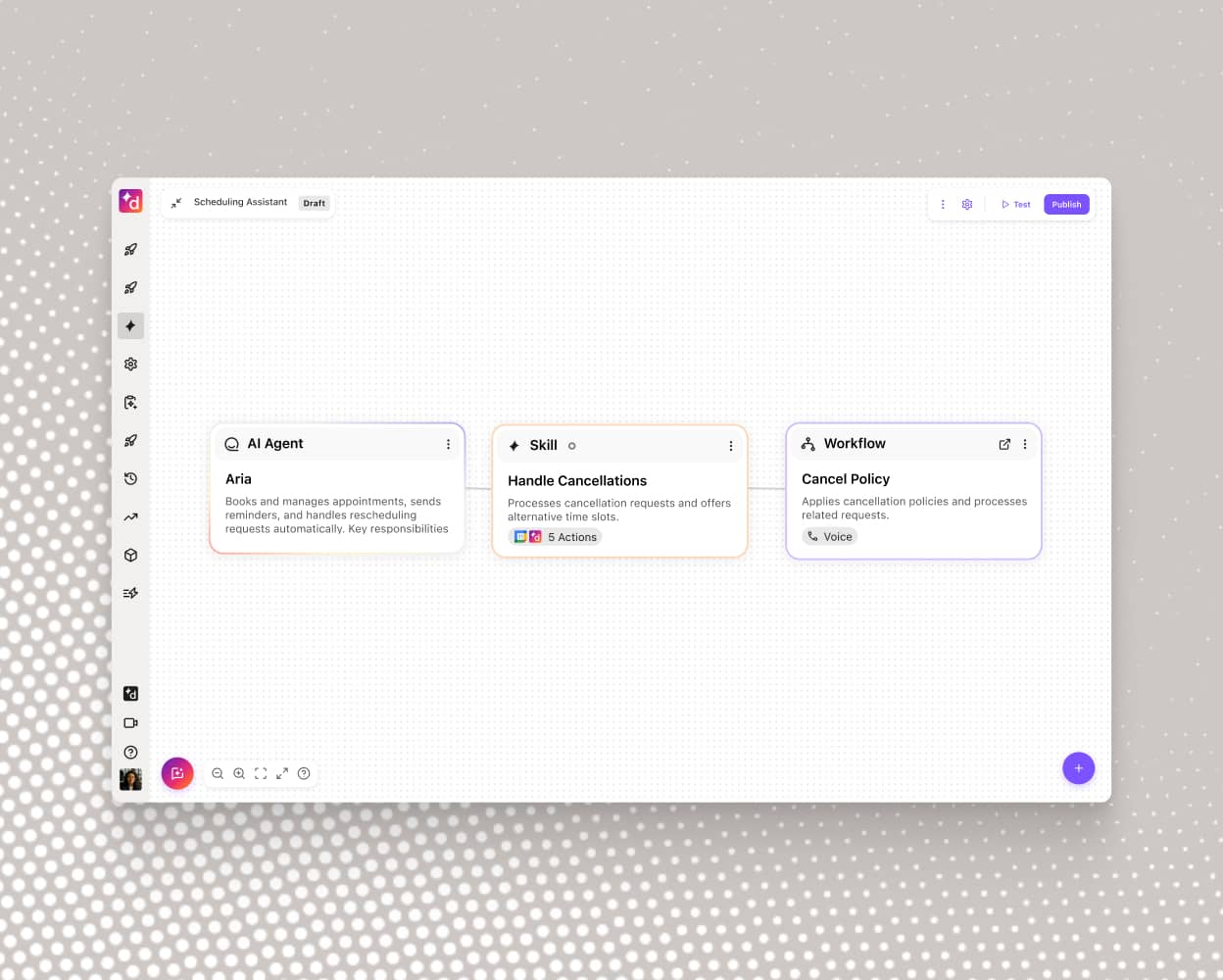 Screenshot of Dialpads voicemail drop feature which lets sales reps drop in a pre recorded message when they hit prospects voicemails