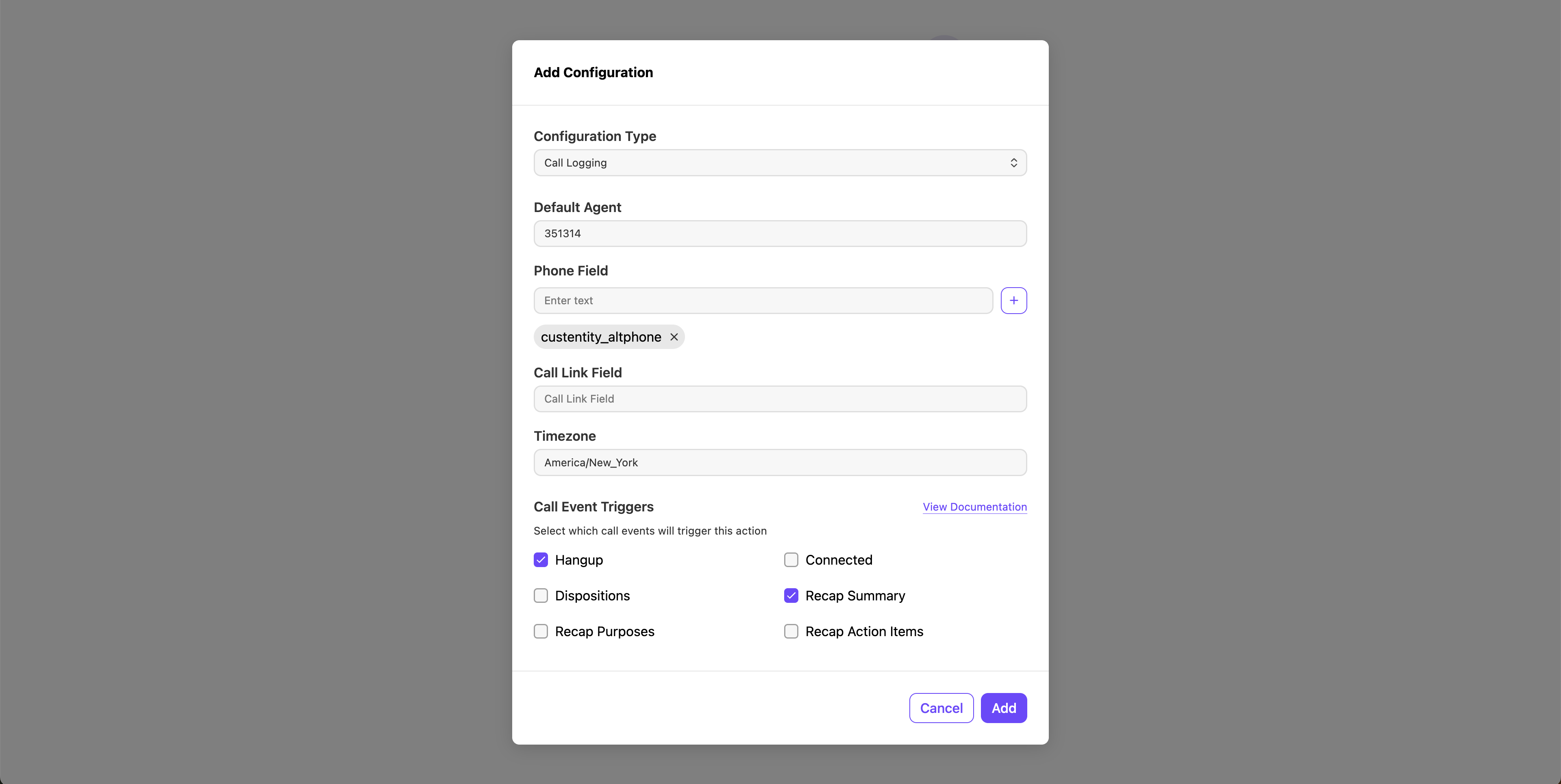 self-enablement Step 3 Call Log Config