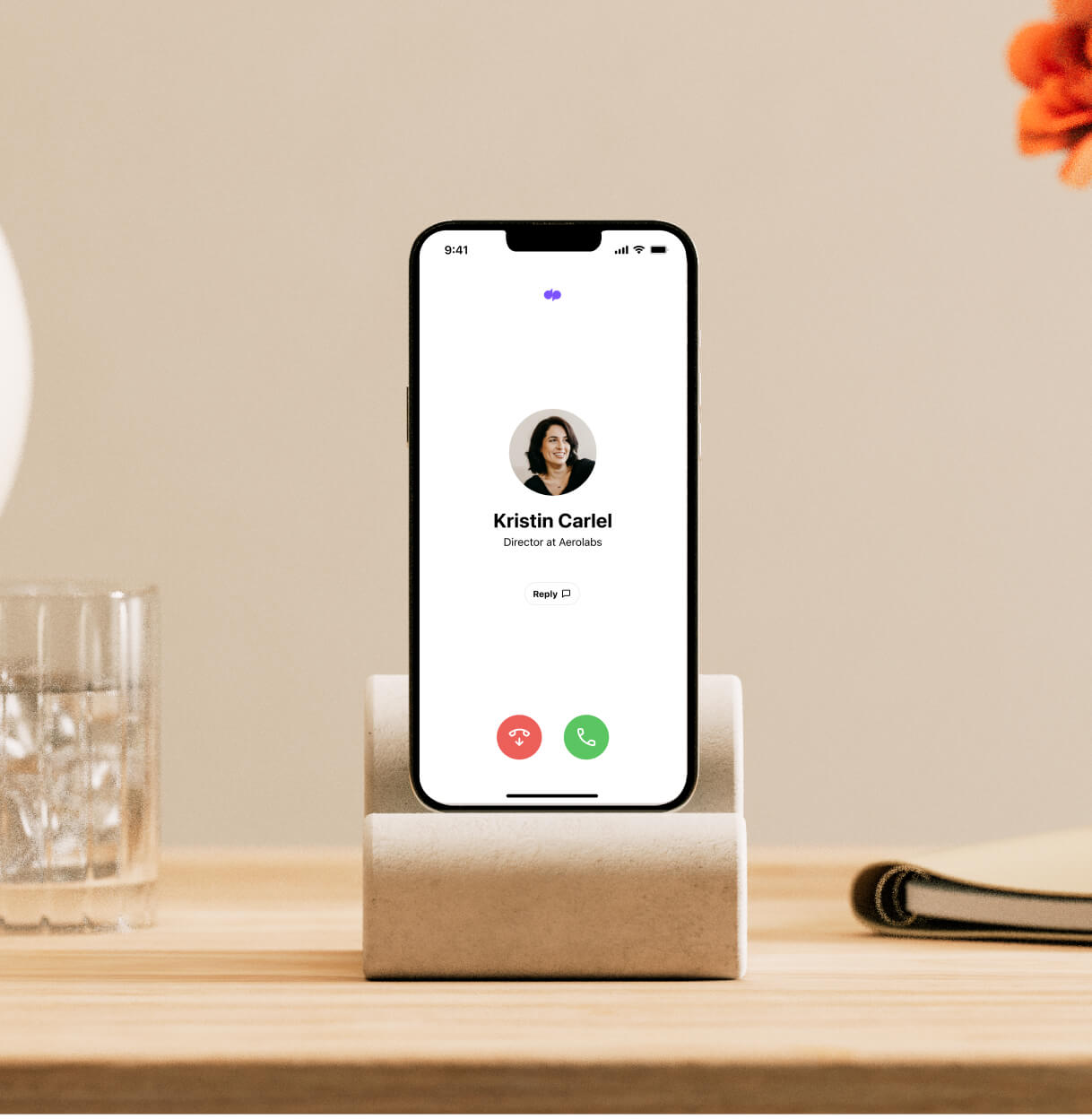 A smartphone displaying an active call screen in the Dialpad app
