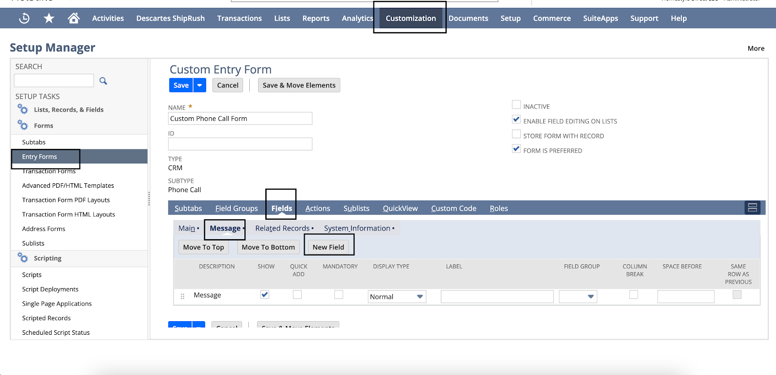 Netsuite-CustomForm-AddField