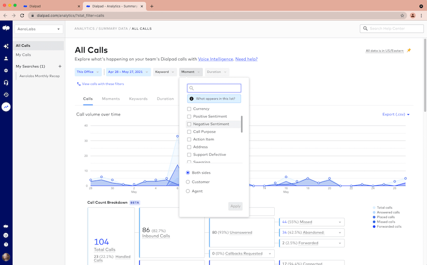 Custom moments analytics in dialpad contact center blog size