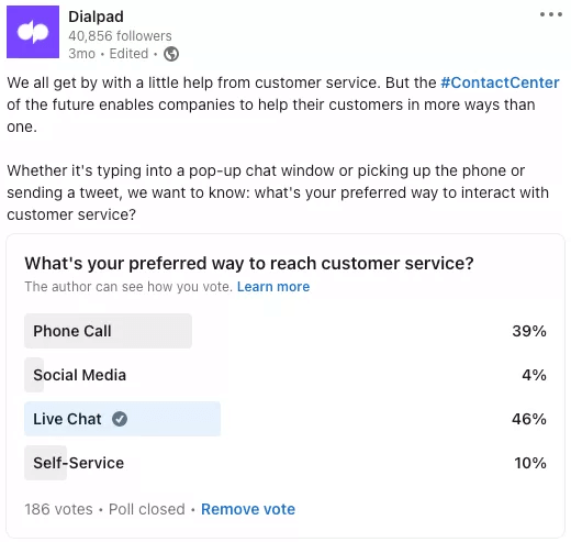 Survey about customer service channel preference
