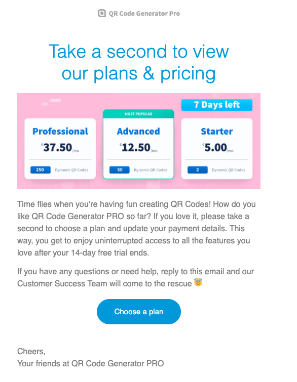 Qr code email notification
