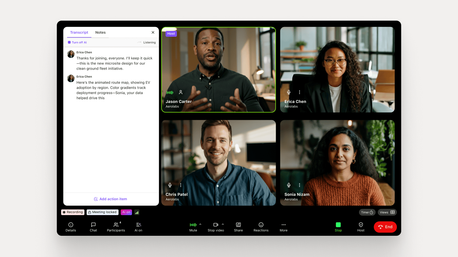 People having a video conference meeting using the Dialpad app