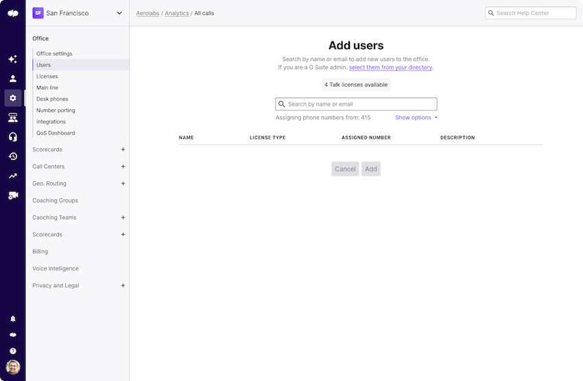 Adding a user to dialpad blog size