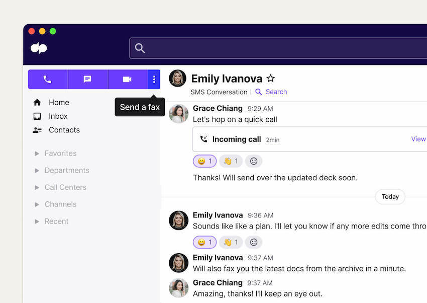 Virtual send Fax blog size