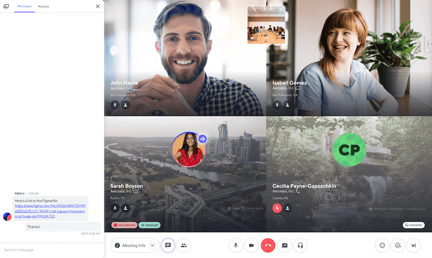 In Meeting Chat blog size