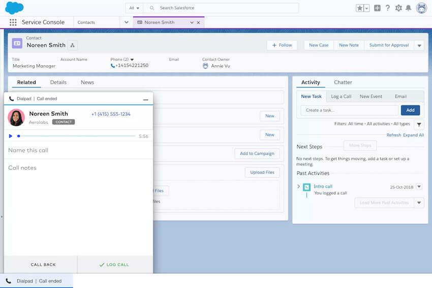Salesforce post call logging dialpad integration blog size