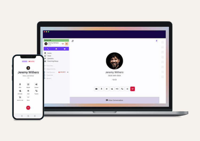 Phone call on desktop mobile app blog size