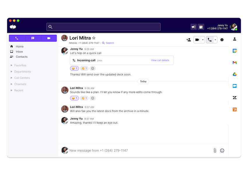 Sending an SMS from Dialpad app v2 blog size
