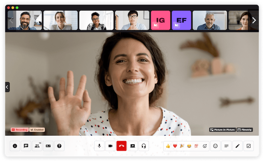 Emoji reactions in dialpad meetings blog size v2