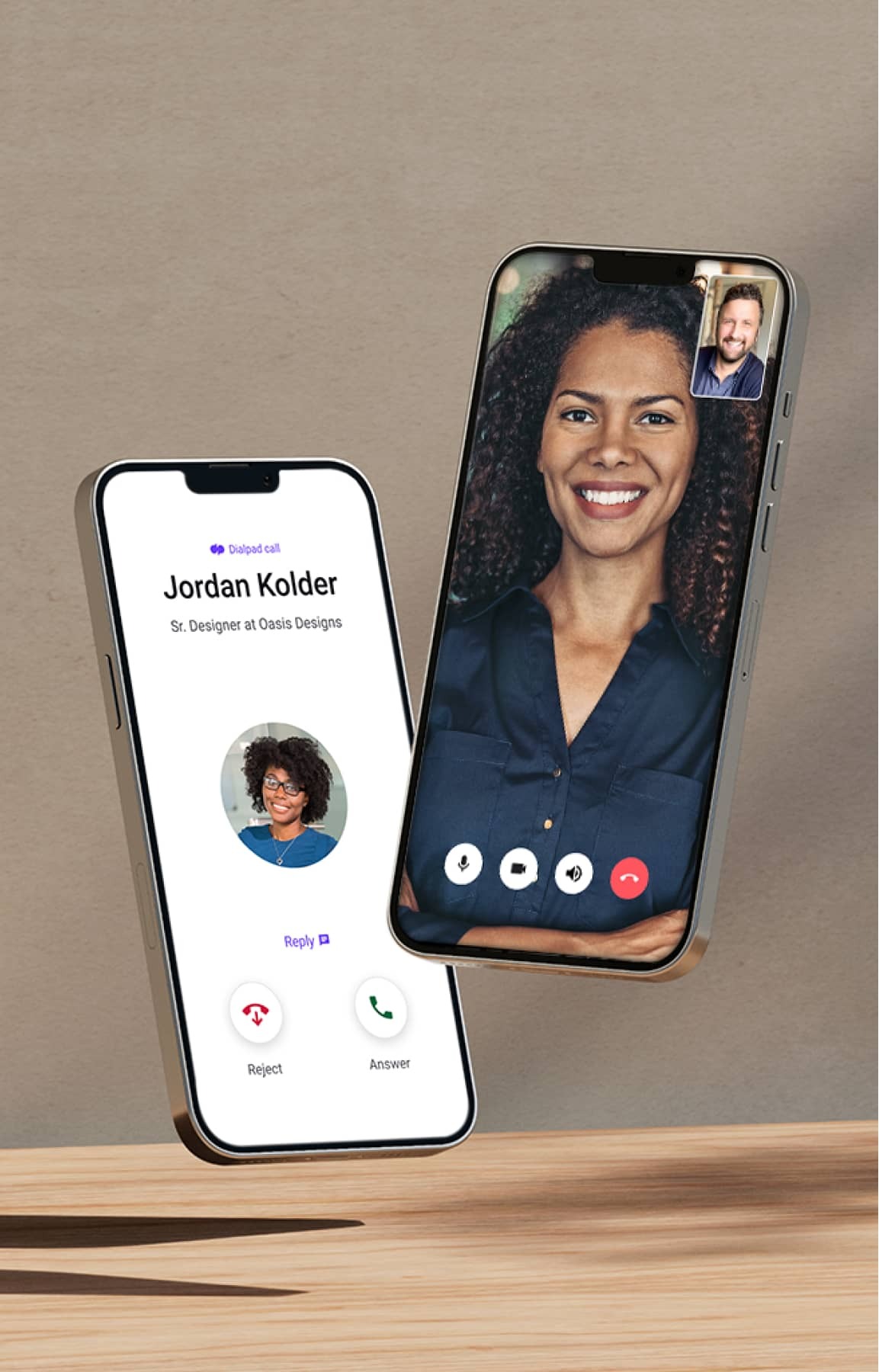 Dialpad Ai contact center's platform on a mobile app