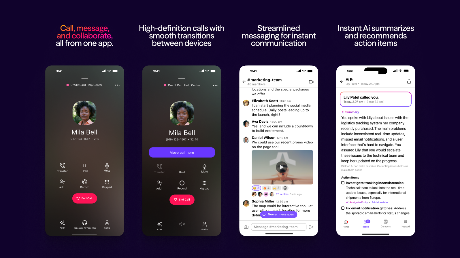 Dialpad app images on the Google Play store