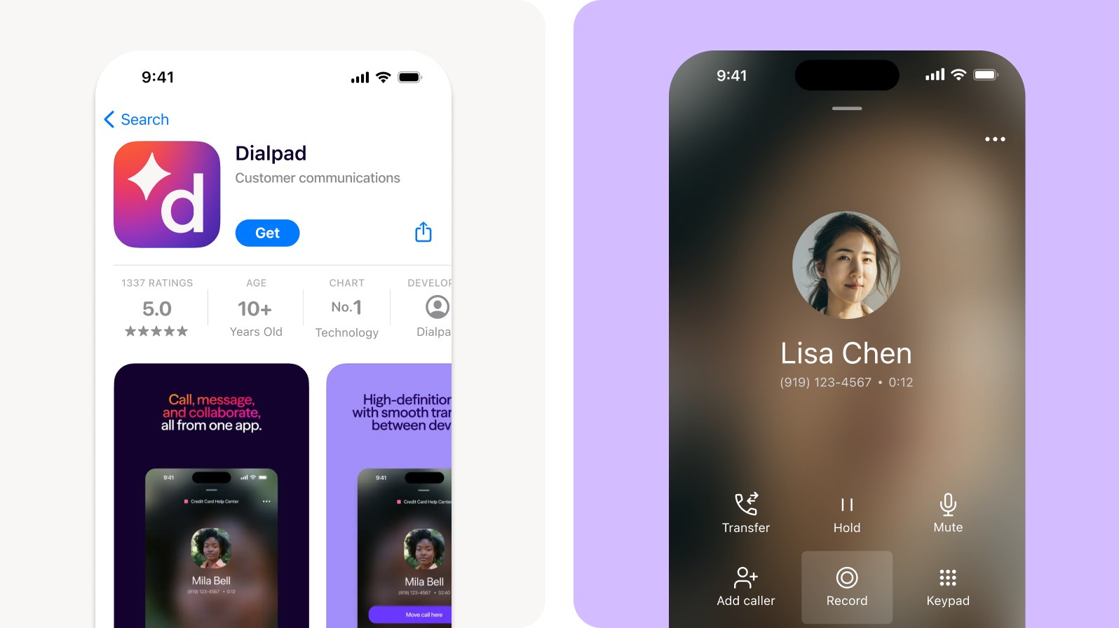 Dialpad iOS app in the App Store
