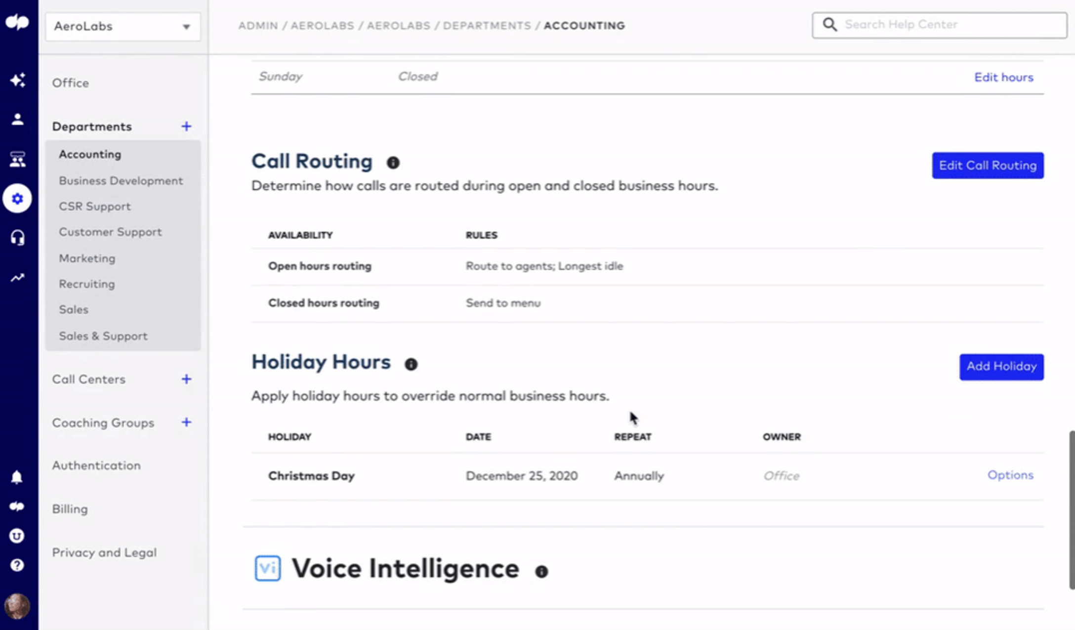 Call routing rules configuration in Dialpad for phone tree template business call management