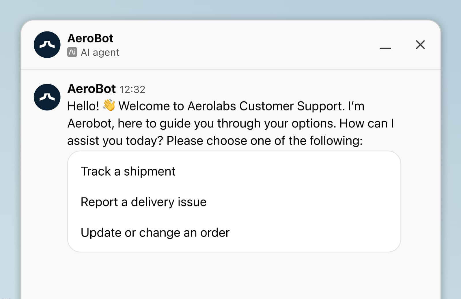 Screenshot of Dialpads self-service chatbot feature