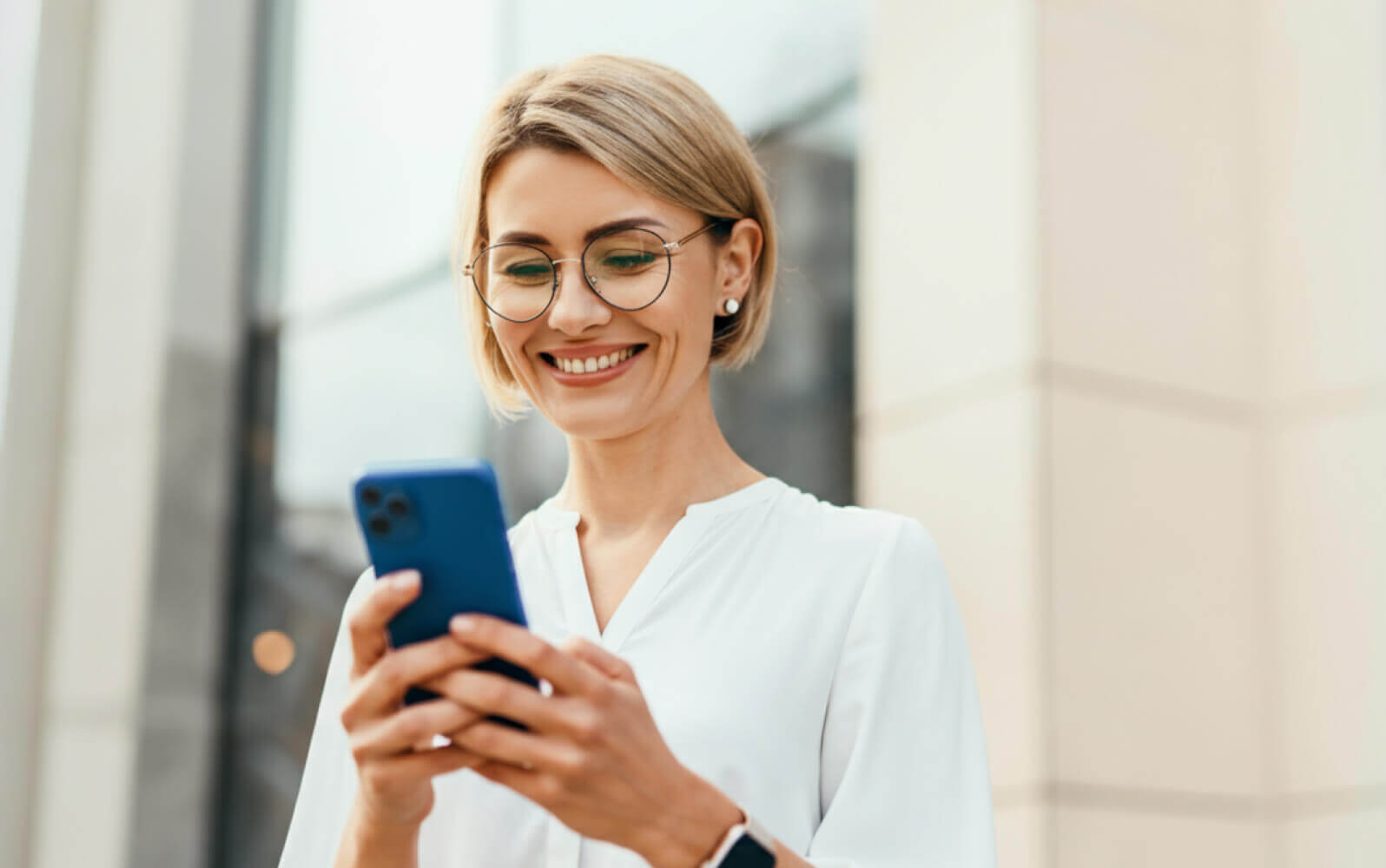 A woman using a mobile phone