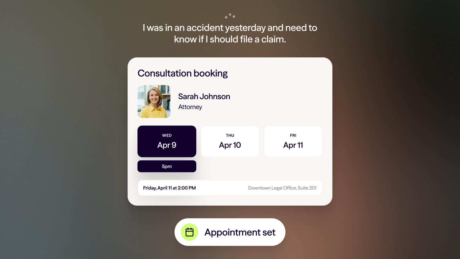 Consultation booking - AI Agent for law firm