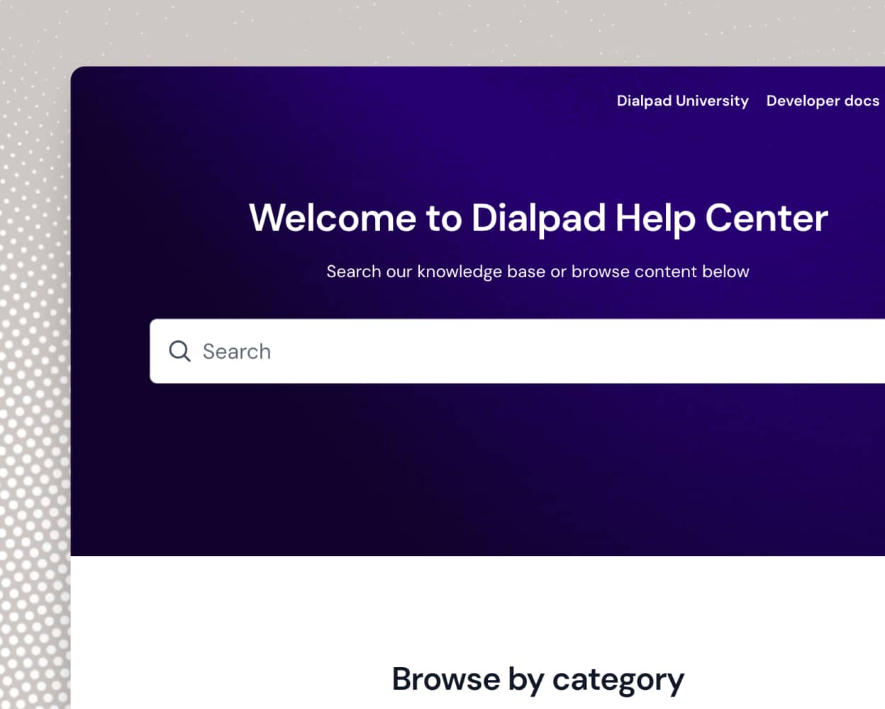 Screenshot of Dialpad's online help center