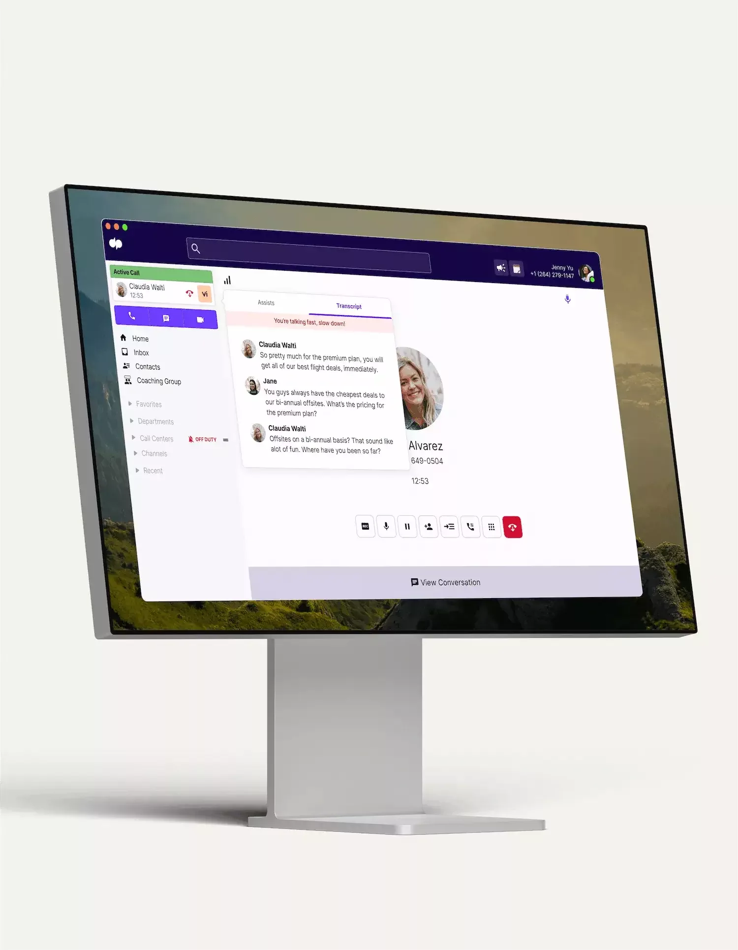 Dialpad's contact center platform user interface