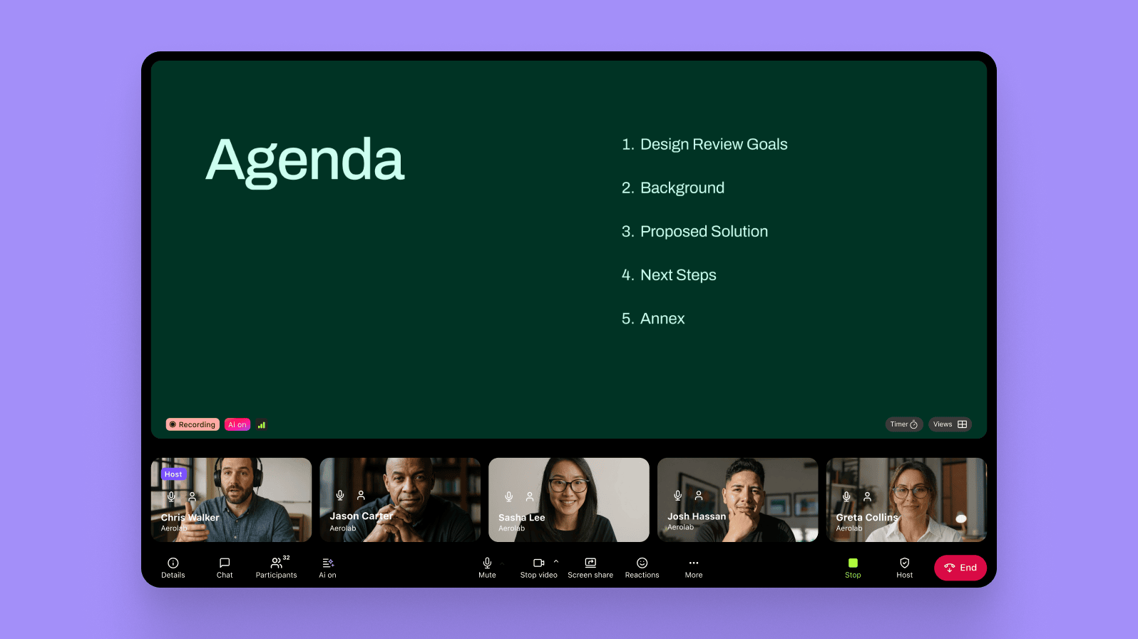 Screenshot of Dialpad's screen sharing feature