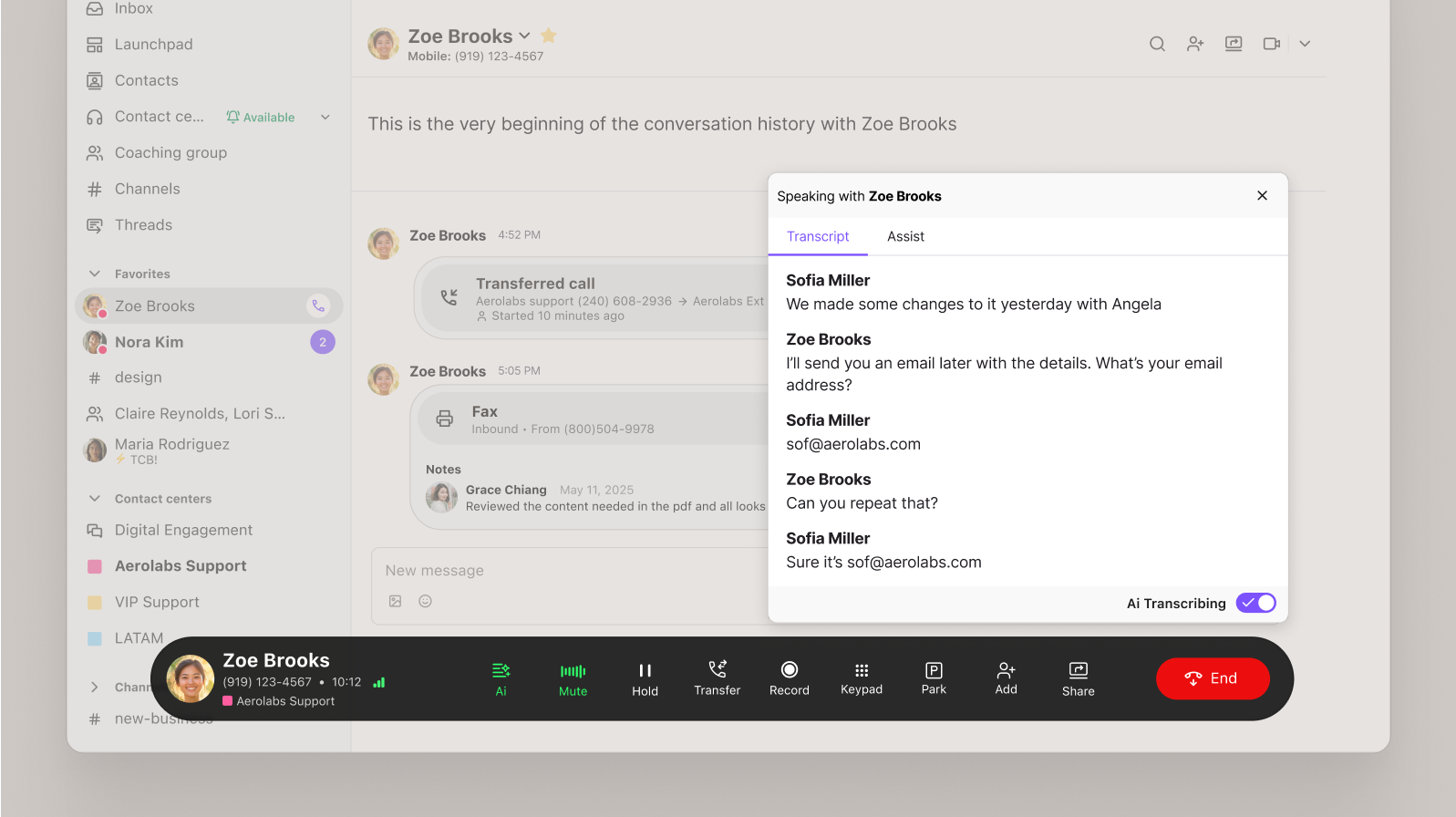Real-time call transcription with Dialpad