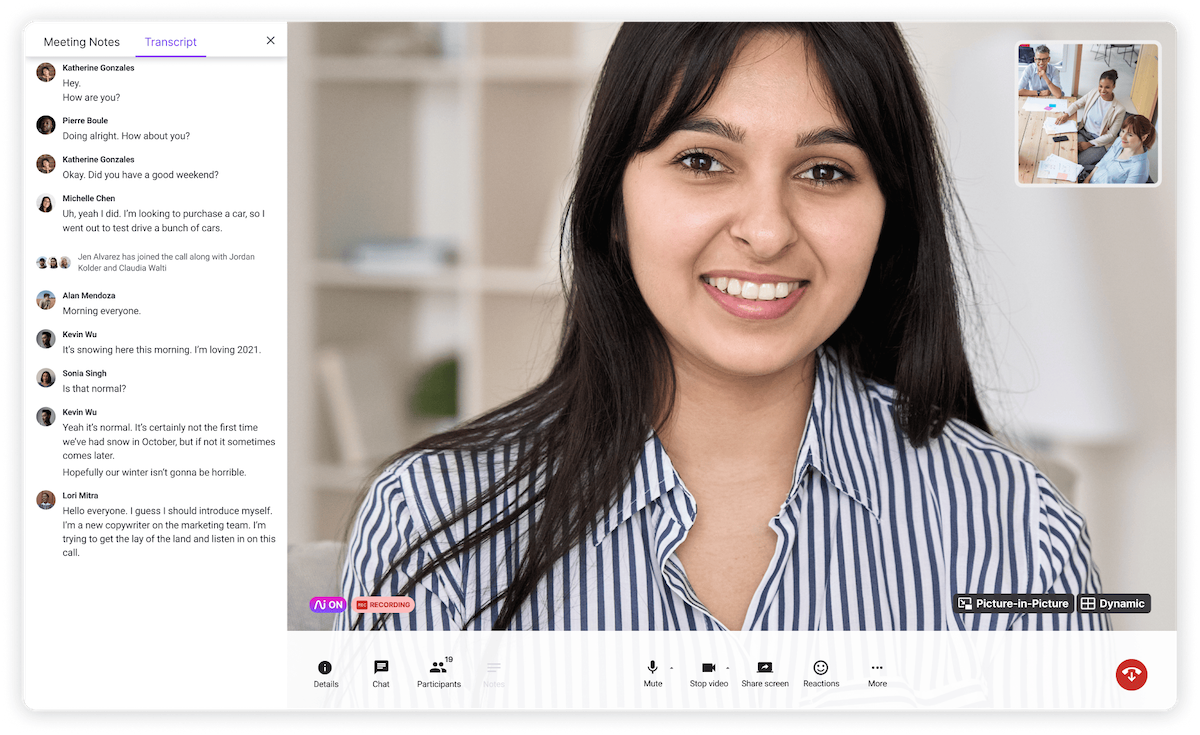 Dialpad meetings transcript in video blog size v4