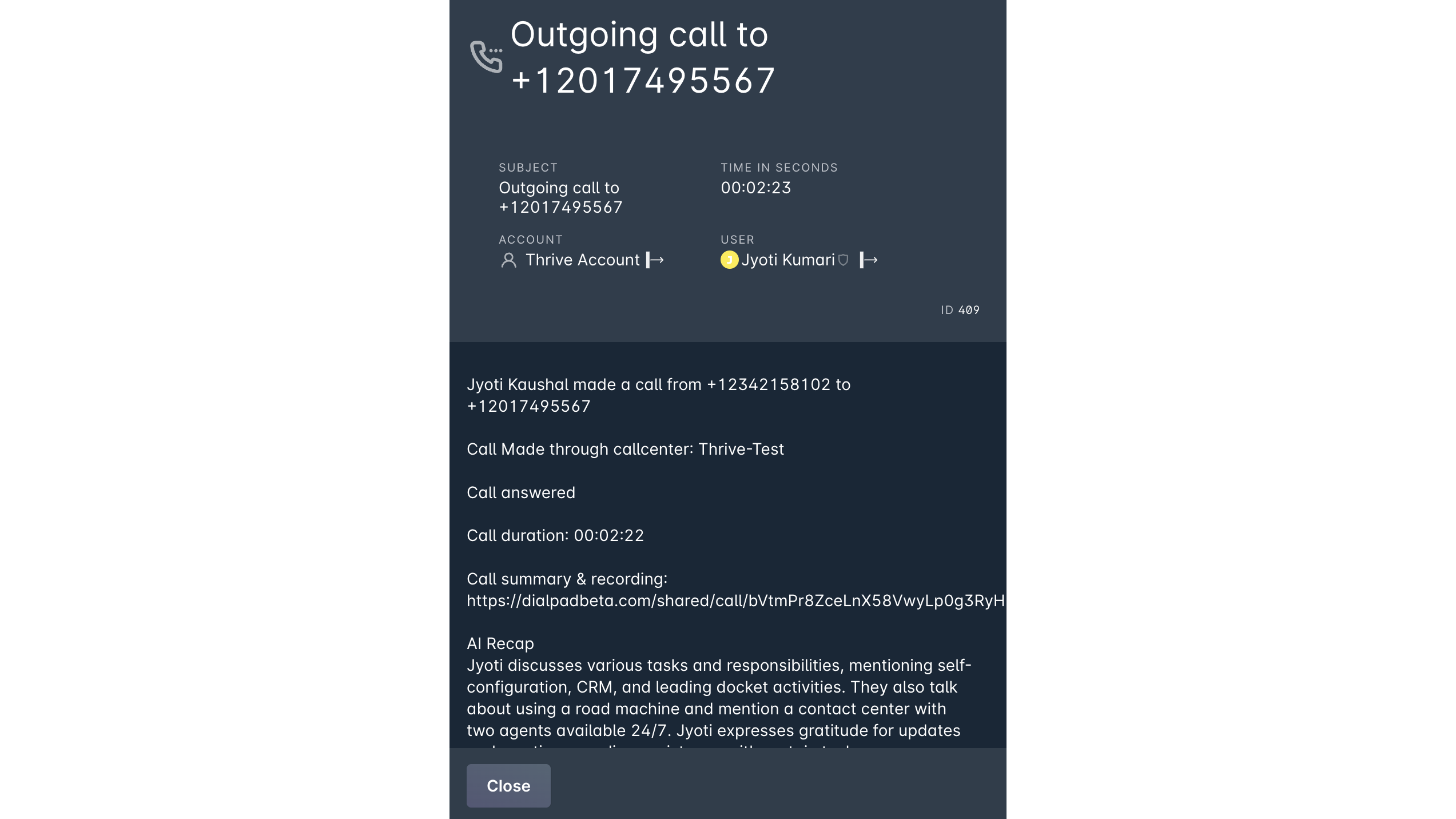 Call Detail
