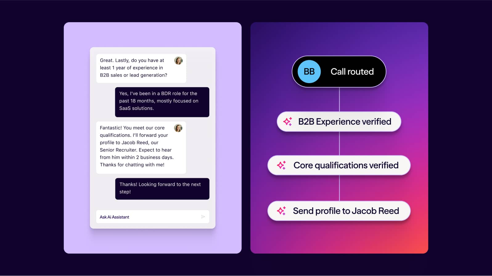 Example of an Ai agent as an HR recruiter
