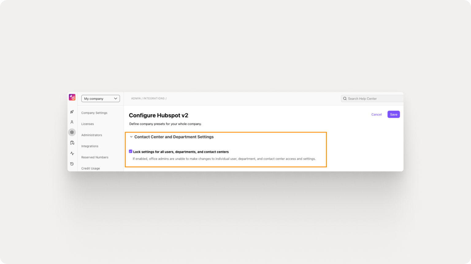 Seamlessly integrate HubSpot with your calling features
