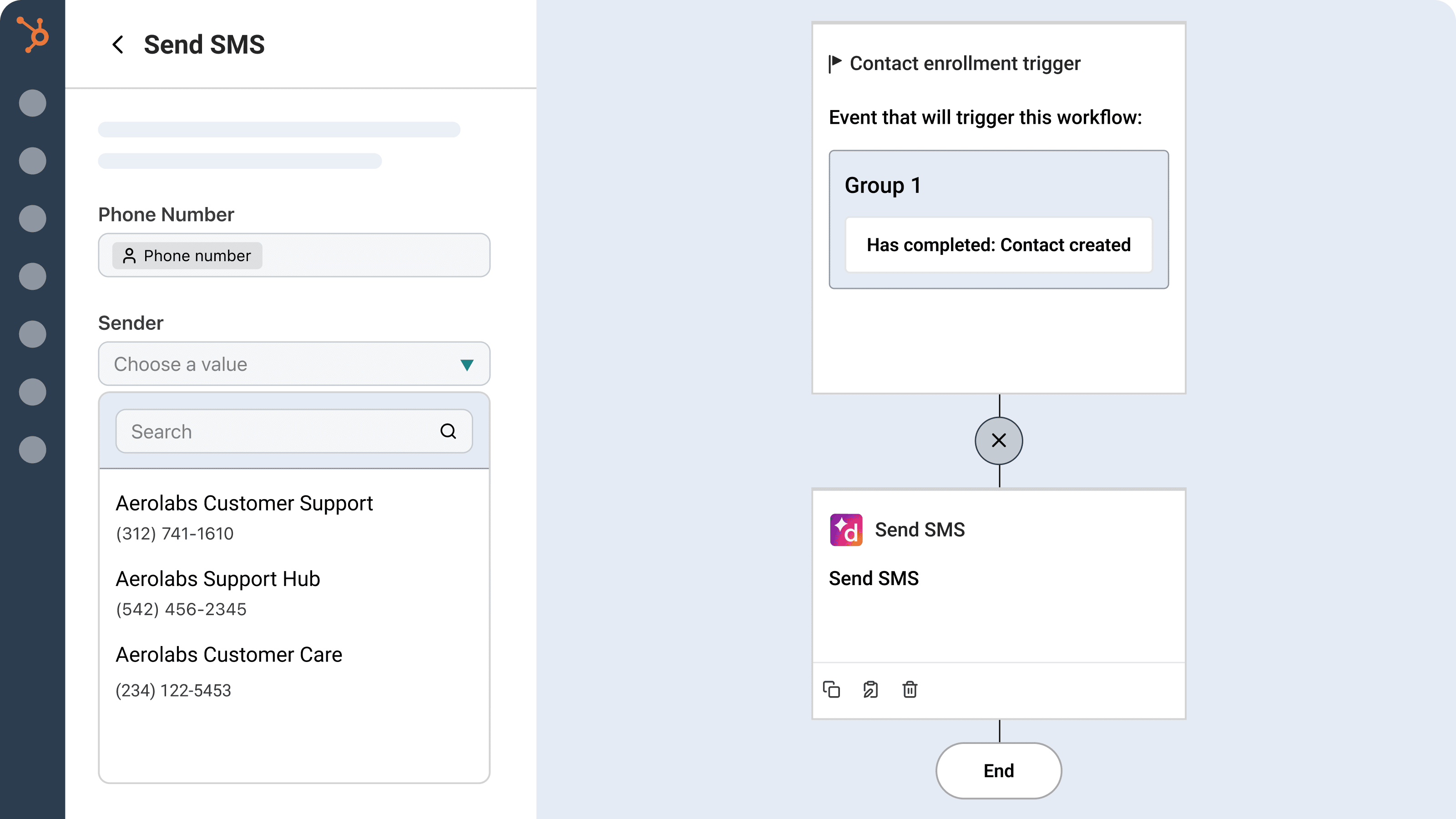 Dialpad workflow trigger in HubSpot