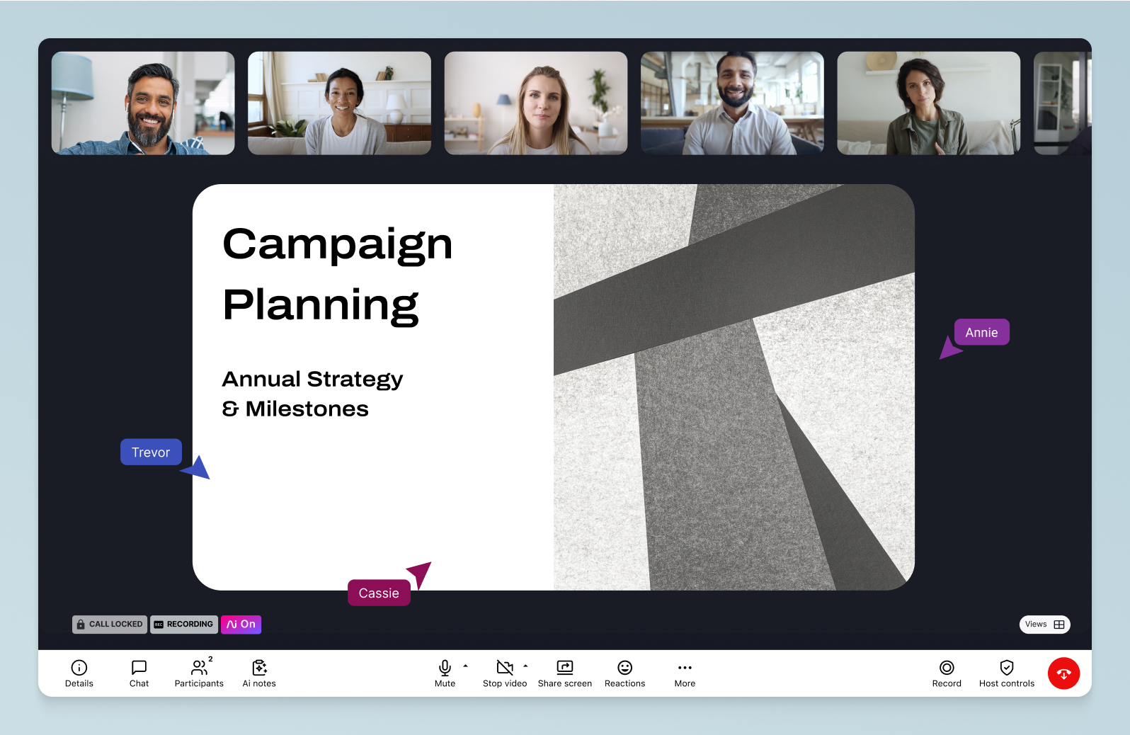 Screenshot of dialpad's integration with Miro