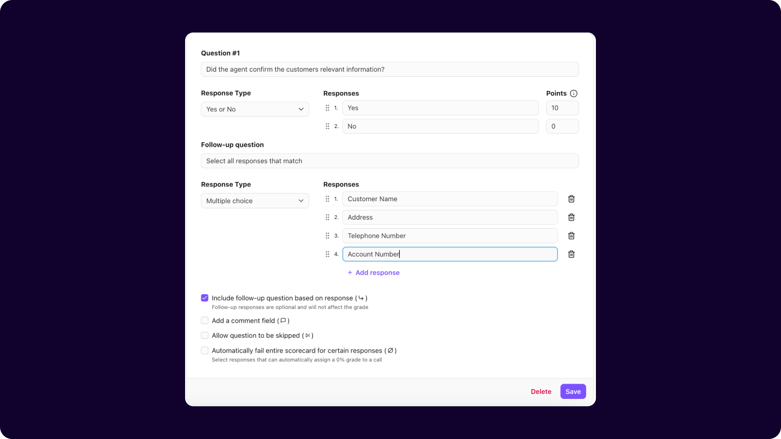 19. AI Scorecard Question Enhancements