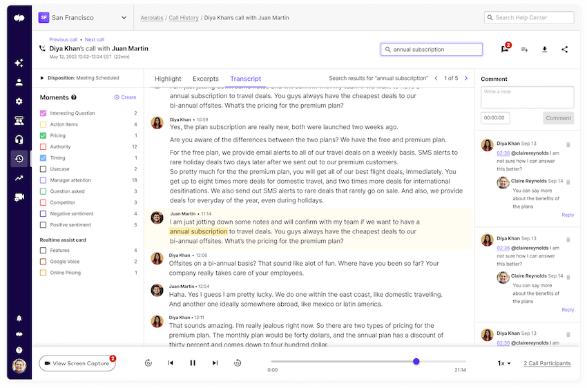 Post call summary transcript in dialpad blog size