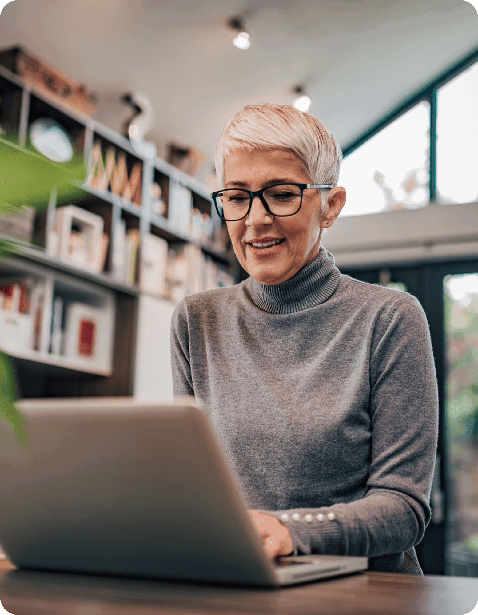 A woman using her laptop