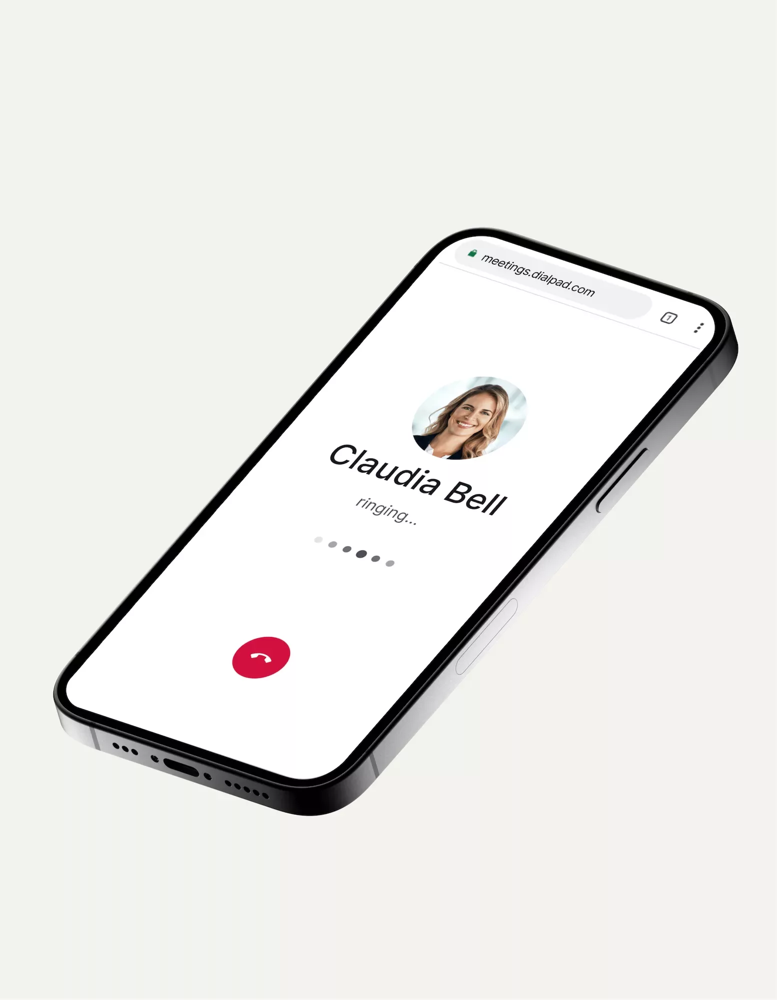 Photo of a mobile phone with an active dialpad call