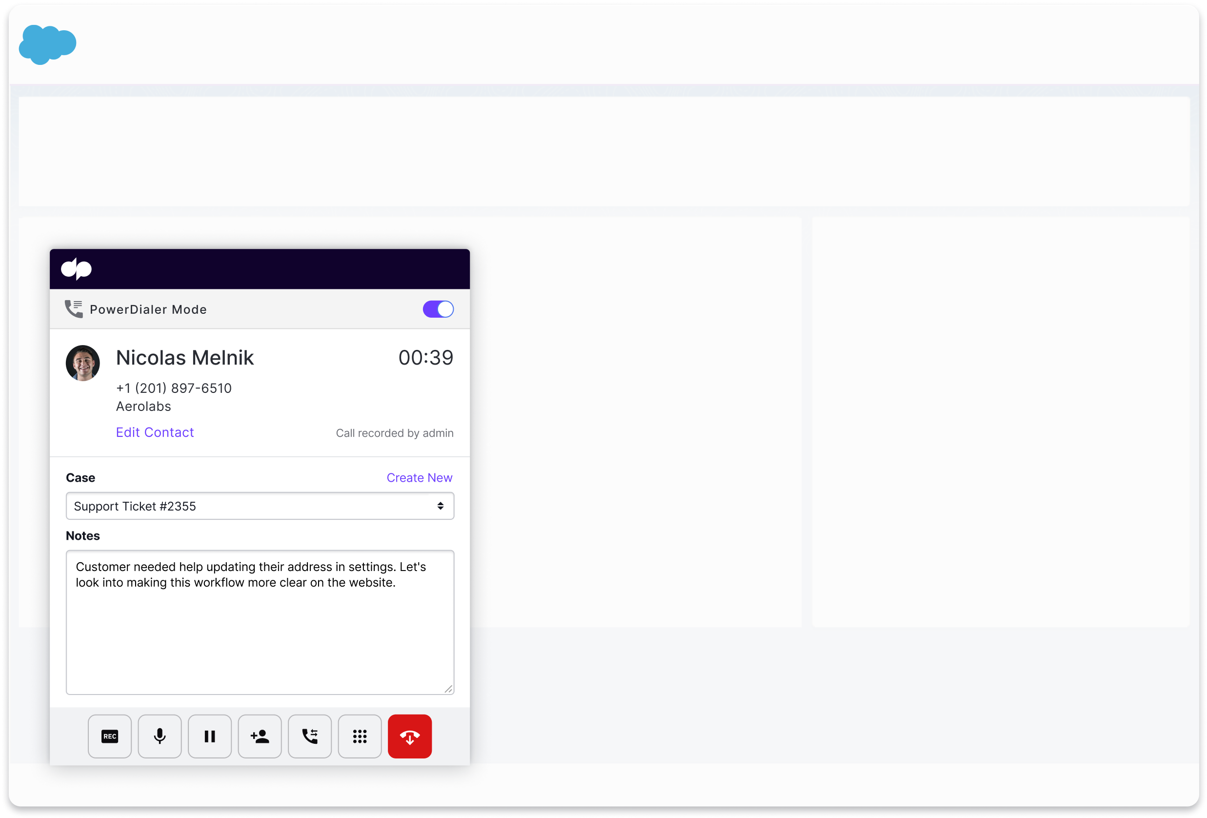 Dialpads Salesforce integration CTI